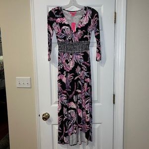 NWT Lilly Pulitzer Fleuris Midi Dress Onyx Wild Within size XXS